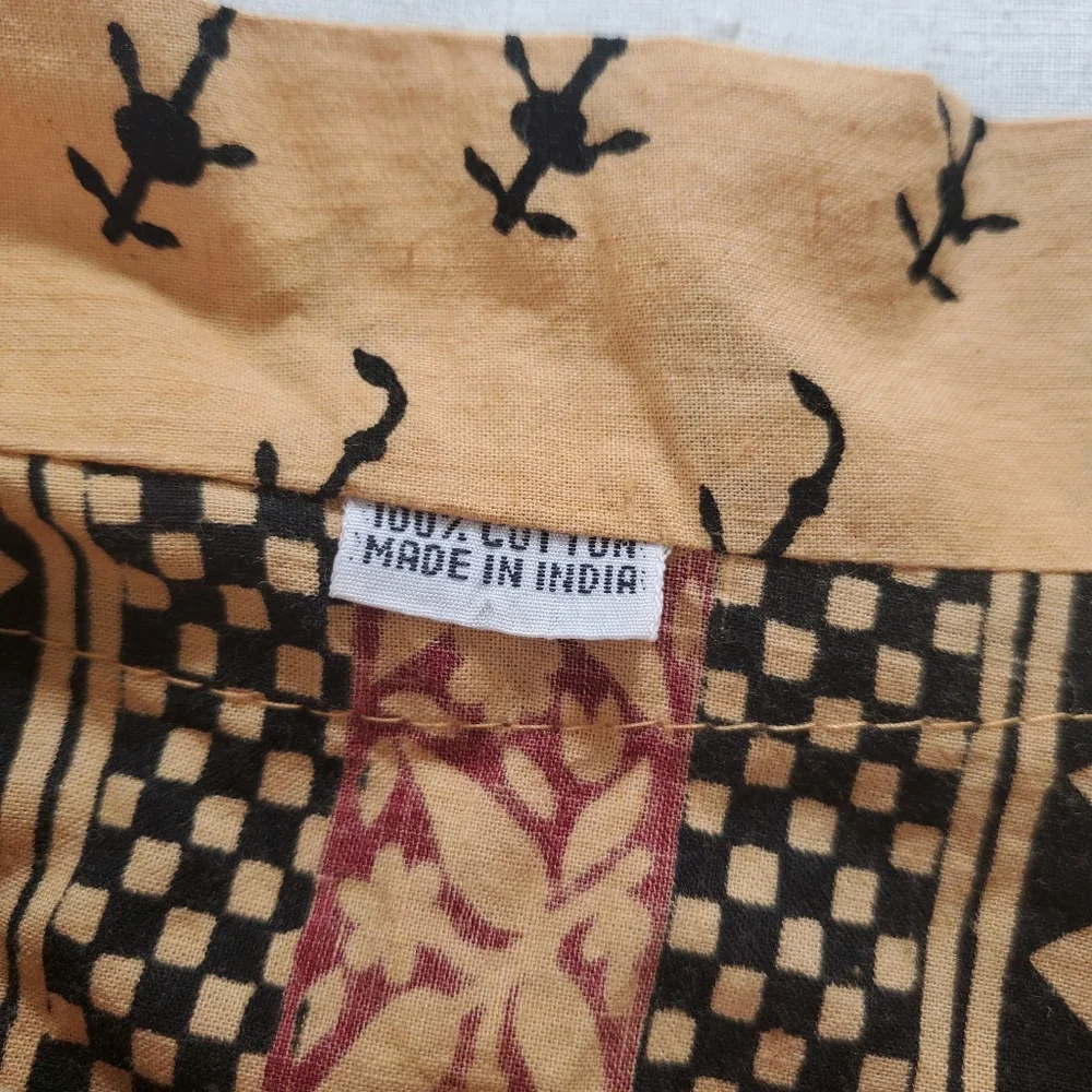 Made In India Boho Festival Stylized Print Wrap Around Maxi Skirt 100% Cotton - Picture 5 of 5
